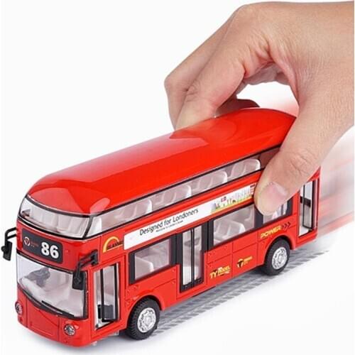 4 Colors Pullback Alloy Double Deck Bus Car Toys Model Toys for Children London City School Bus Kids gift