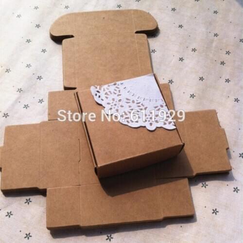 Free shipping hand made packing box 6.4X6.2x2.2CM/candy packing boxes/blank kraft paper box/DIY gift craft box 30 pcs a lot
