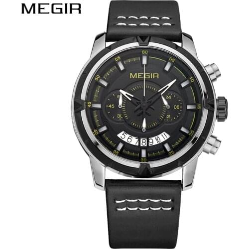 Relogio Masculino MEGIR Men‘s Watches Top-Brand Luxury Quartz Watch Men Casual Leather Military Waterproof Sports Wrist Watch