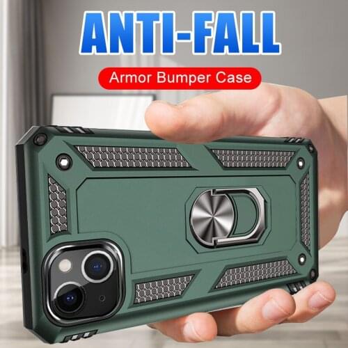 Magnetic Holder Case For iPhone 11 12 13 Pro Max Mini X XR XS 8 7 6 Plus Shockproof Armor Ring Stand Protection Case Cover Coque