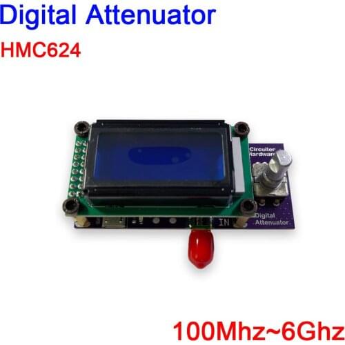 100MHZ-6Ghz HMC624 RF Digital Attenuator LCD display Pogrammable Attenuator Module USB POWER FOR RF Ham Radio Amplifier