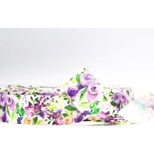 Flowers Cloth Printed Fabrics Ribbon for Handmade Diy Craft Textile Apparel Sewing Bias Binding Gift Floral Packing 25mm/75mm