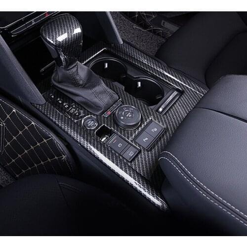 For Teramont Atlas 2017 2018 ABS Matte and Carbon fibre Car gear shift knob frame panel Decoration Cover Trim car styling