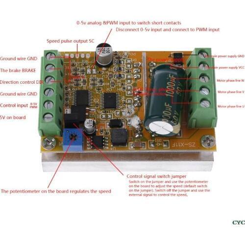350W 5-36V DC Motor Driver Brushless Controller BLDC Wide Voltage High Power Three-phase Motor Controller