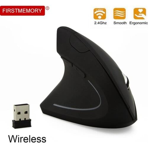 Ergonomic Vertical Gaming Mouse 1600DPI Wireless Left Hand Laptop Mouse USB Optical Computer Mause Wrist Healing Office PC Mice