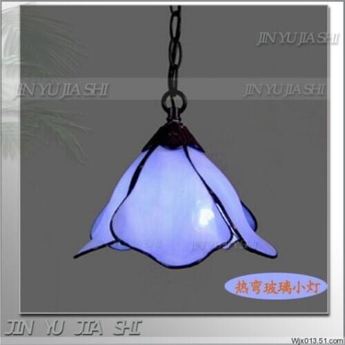European simple Vintage American Tiffany bar simple Mediterranean blue pendant lamp D22CM