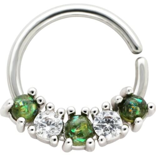 JHJT 16G Nose Rings 316L Surgical Stainless Steel Star Cubic Zirconia Nose Studs Nostril Cartilage Earrings Piercing