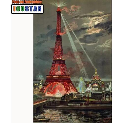 Full Square 5D Diy Diamond Painting Cross Stitch "Eiffel Tower" 3D Diamond Embroidery Rhinestone Mosaic Decor Paintings Gift