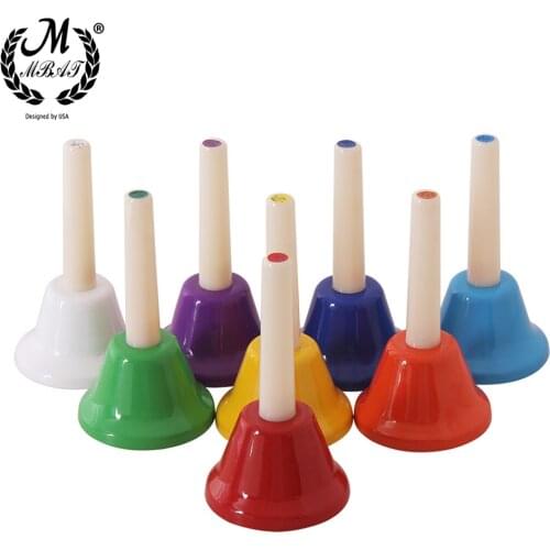 M MBAT Orff 8-Note Hand Bell Children Baby Early Education Handbell Percussion Instrument Christmas Birthday Gifts Musical Toys