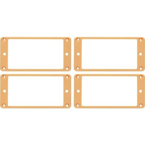 FLEOR 2 Set Cream Plastic Humbucker Mounting Ring Neck Bridge Pickup Frame Curved for LP Style Electric Guitar