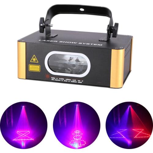 AUCD 300mW Red Blue Beam Projector Laser Lights 23 CH DMX Moving Ray Scan Lamp DJ Disco Par Home Party Show Stage Lighting 504RB