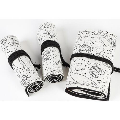 Multifunction 24/36/48/72 Holes School Pencil Case Canvas Roll Pouch Makeup Cosmetic Brush Pen Storage pencil box For Girls boys