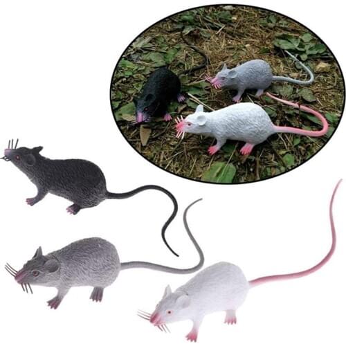 Simulation Mouse Animal Action Figure Toys Realistic Mouse Statue Home Garden Decor Collection - Black & White Color Model