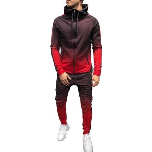Mens muscle brother Europe, America, autumn and winter new 3D sweater digital printing exercise fitness running Hoodie suit