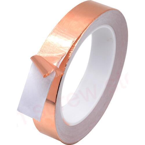 1PCS 20M 3mm 4mm 5mm 6mm 7mm 8mm Single Side Conductive Copper Foil Tape Strip Adhesive EMI Shielding Heat Resist Tape