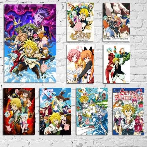 The Seven Deadly Sins Anime Poster Living Kids Room Wall Home Decor Quality Canvas Painting Cute Japanese Cartoon Art Decor