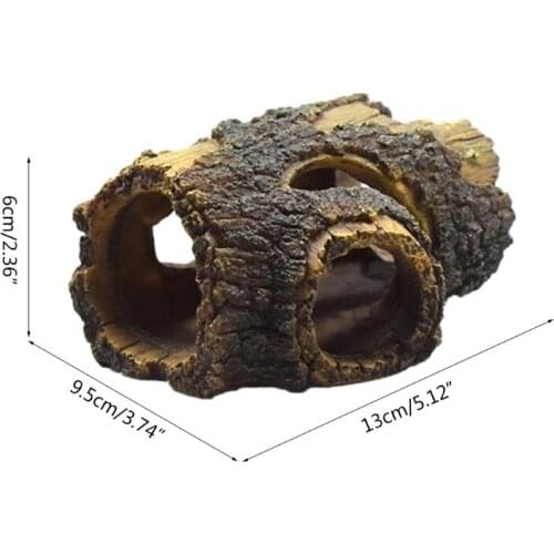 Drop Shipping Aquarium Cave Hollow Tree Fish Tank Ornaments Fish Hideout for Fish Betta Cichlid Turtle Reptile Resin Wood House