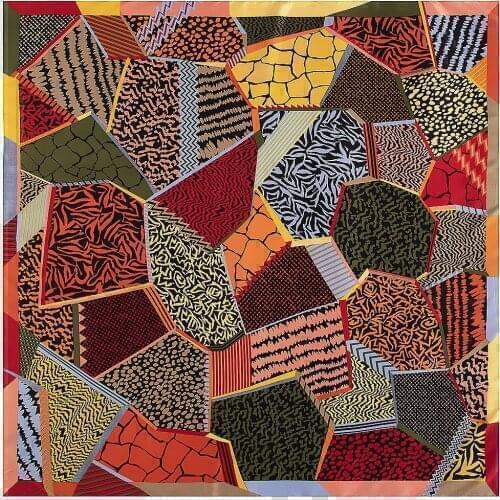 Luxury Brand Scarf 130cm Prited 100% Twill Silk Scarf Women Square Scarves Kerchief For Ladies Fashion Shawl Echarpe