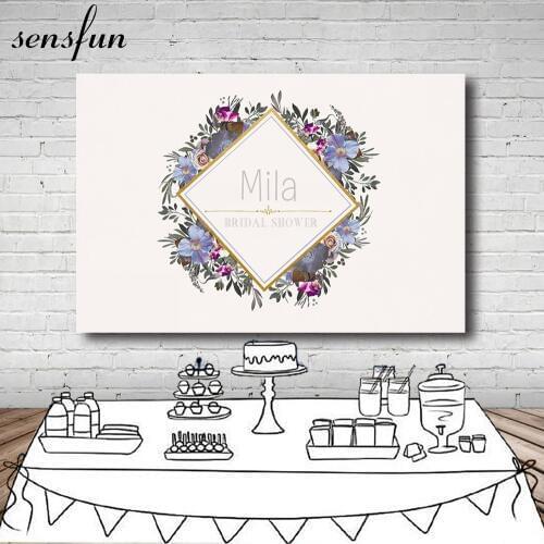 Sensfun Bridal Shower Backdrop For Photography Backdrop Flowers Backgrounds For girls Birthday Party 7x5FT Vinyl