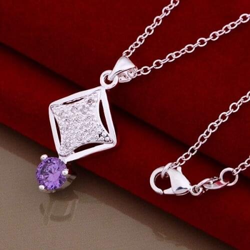 AN911 stearling silver color color Necklace silver color color fashion jewelry pendant crystal /bylakpsa bjhakaoa