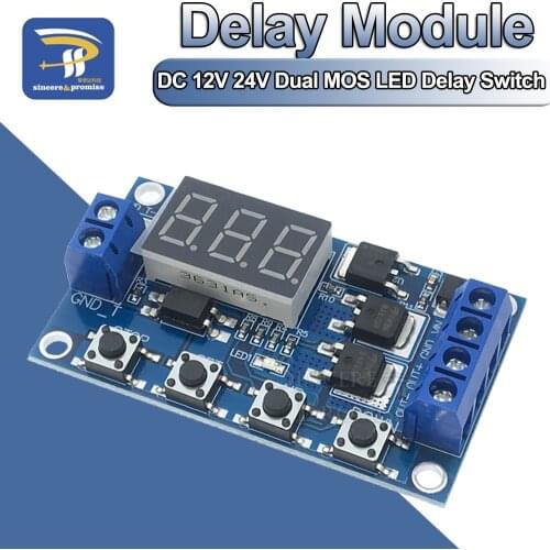 DC 12V 24V Dual MOS LED Digital Time Delay Relay Trigger Cycle Switch Circuit Board Timing Control Module DIY