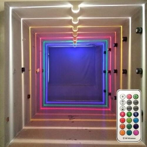10W RGB LED Window Door Frame Wall Lamp Aisle Corridor Ray Liner Wall Light With Remote Hotel KTV Restaurant Spotlight