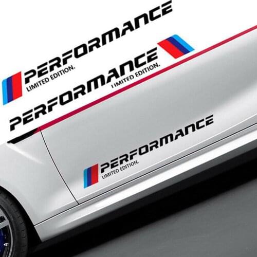 2x Car Auto Stickers M Performance Limited Edition Side Door Reflective Decals 150x820x80mm 20g TEP Good-Looking