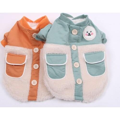 New Splice Dog Cat Hoodie Coat Double Pockets Design Pet Puppy Jacket Winter Warm Clothes Apperal 5 Sizes 2 Colours