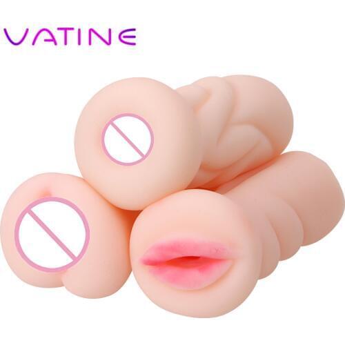 VATINE Artificial Vagina Mouth Anal Oral Sex Silicone Sex Toys for Men 4D Realistic Male Masturbation Sex Products