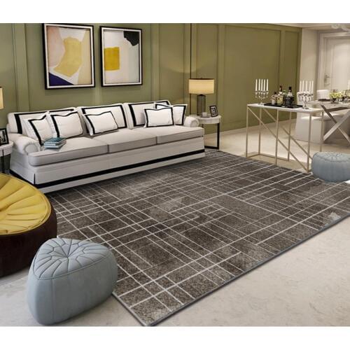 Fresh ink line checkered geometric pattern bedroom living room carpet floor wallpaper for bathroom waterproof