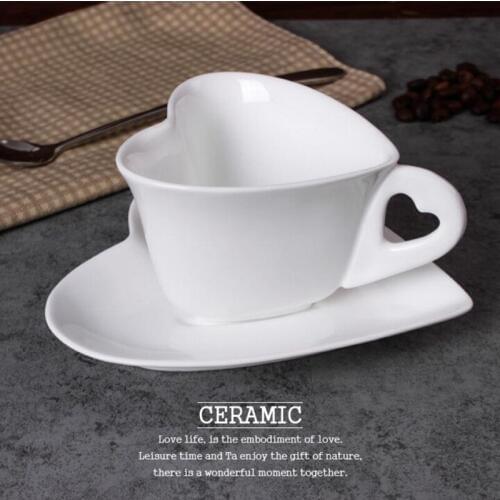 Top grade Tea set A beautiful creative coffee Mug set suit exquisite love ceramic coffee Mug with Tray