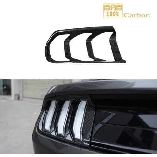 Real Carbon Fiber for Mustang 2015 Car Rear Taillight Frame Lamp Cover Decoration trims