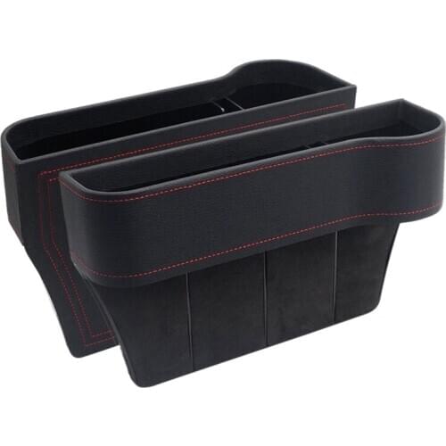 Car Seat Gap Filler,Pu Leather Seat Console Organizer Pocket, Catcher Between Seats Organizer For Wallet Cellphone Coins Keys Ca