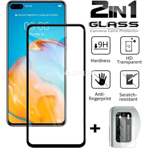2 In 1 for Huawei Nova5T P40 Lite 4G/5G Y8p Y7p Y6p Honor 30 30s 9a Back Lens Screen Film+Front Glass Camera Lens Tempered Glass