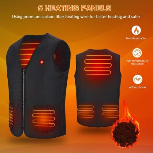 Winter Men Smart Heated Vest USB Infrared Electric Heating Vest Women Outdoor Flexible Thermal Winter Warm Jacket