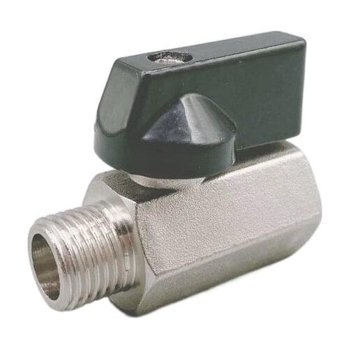 1pc Brass Mini Ball Valve 1/8",1/4" ,3/8"1/2,Male To Female Air Compressor Valves