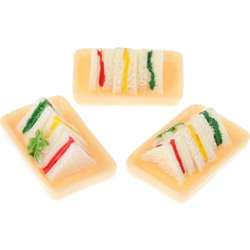 3pcs Miniature Food Accessories Dollhouse kitchen Food Sandwich Cute MINI Dollhouse