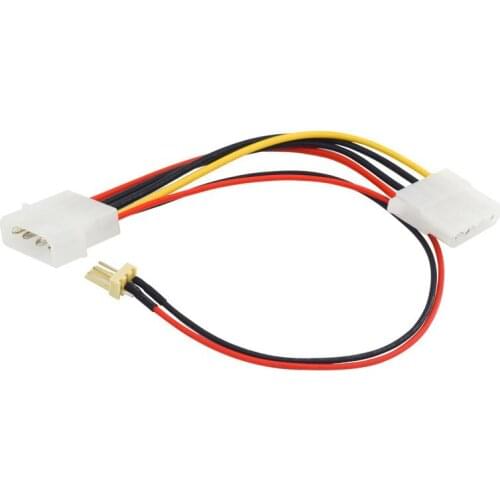 4 inches IDE Molex 4 pin Internal Extension Power Cord w/ 8 inch 3-pin 2 pin Case Cooling Fan Splitter Adapter Converter Y-Cable