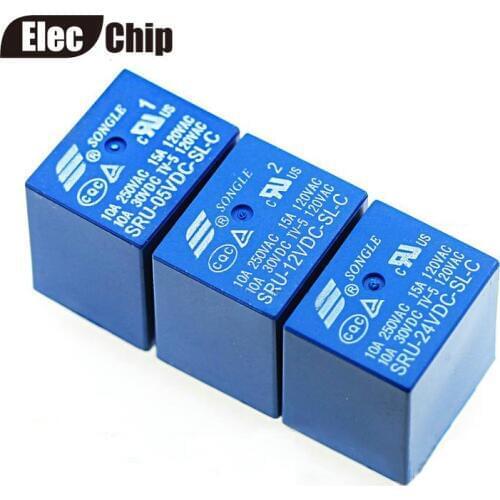 5PCS Power relays SRU-05VDC-SL-C SRU-12VDC-SL-C SRU-24VDC-SL-C 5V 12V 24V T70 10A 5PIN