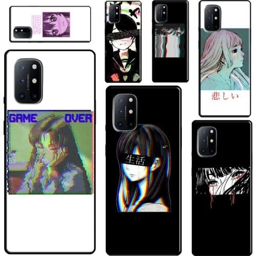 Vaporwave Aesthetic sad Anime For Realme 8 7 6 Pro Q3 C21 C15 C3 GT Neo Phone Case For OnePlus 9 Pro 8 Pro 7T 8T 9R Nord