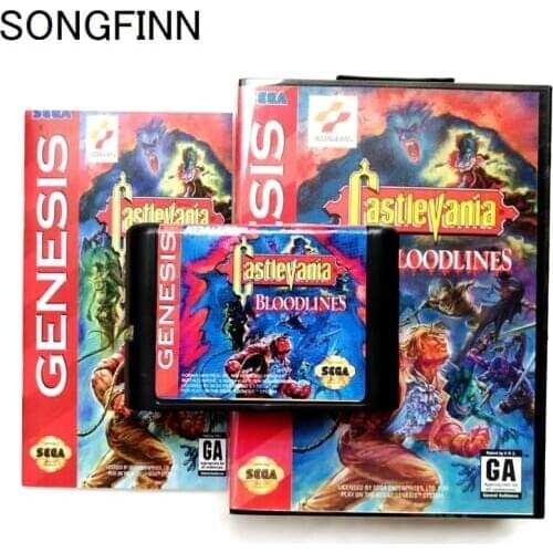 16 bit MD Memory Card With Box and Instruction Book for Sega Mega Drive for SEGA Genesis Megadrive - Castlevania Bloodlines