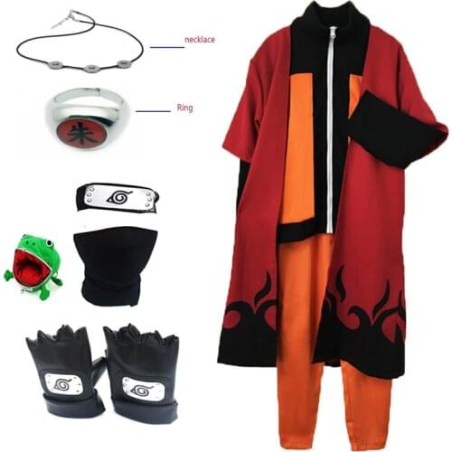 Kakashi Cosplay Costume Uzumaki Clothing Shippuden Second Uniform and Headband Kunai Adult Halloween Garment Christmas Dress Up