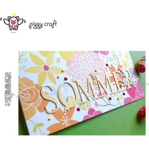 Piggy Craft metal cutting dies cut die mold Summer letter decoration Scrapbook paper craft knife mould blade punch stencils dies