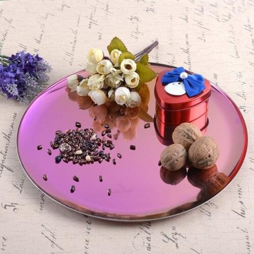 Nordic Style Metal Tray Gold Round Dish Fruit Tea Dessert Storage Tray Jewelry Display Plate Kitchen Plates Home Decoration