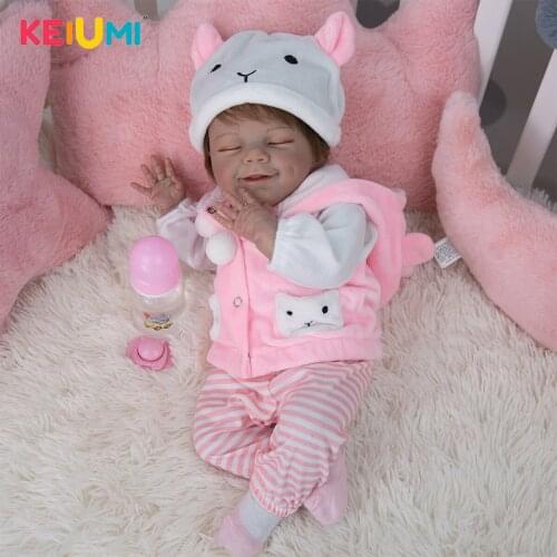 Cute Sleeping Doll 20 Inch Bebe Doll Reborn Toddler Girl Doll Toy Reborn Baby Dolls Soft Cloth Body For Children Birthday Gift