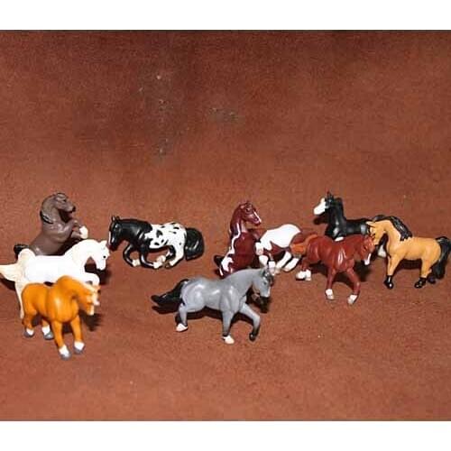 Mini PVC figure The simulation model toy scene ornaments different horses figure ,10pcs/set