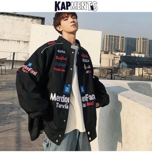 KAPMENTS Men Oversized Streetwear Baseball Jackets 2020 Mens Harajuku Hip Hop Japan Style Windbreaker Male Korean Casual Jacket