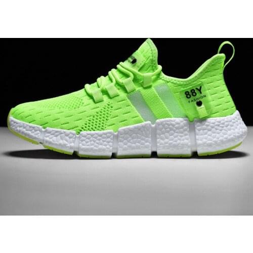 New Men Running Shoes Spring Summer Fly Weave Breathable Popcorn Walking Sports Tourist Leisure Tennis Sneakers Male Footwear