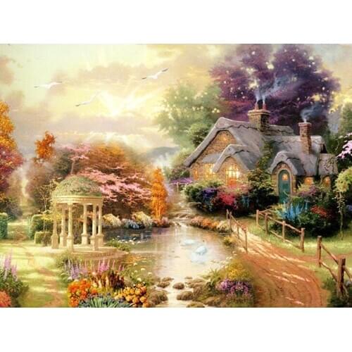 A3164 11CT/14CT/18CT/25CT/28CT oil scenery patterns Counted Cross Stitch DIY Cross Stitch Kits Embroidery Needlework Sets