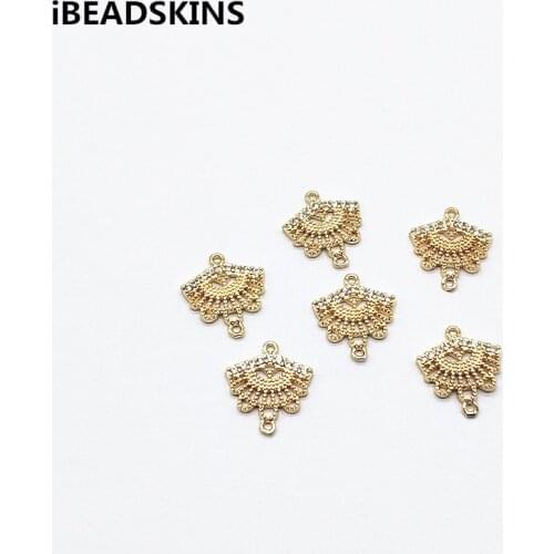 New arrival! 14x12mm 50pcs Cubic Zirconia sector Connectors for hand Made Earrings parts DIY/ Jewelry Findings & Components